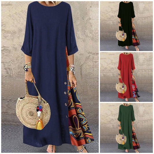 👗👗【Horúci výpredaj】🤩✨💕[M-5XL] Nové letné ľanové retro šaty – mäkké a príjemné na dotyk