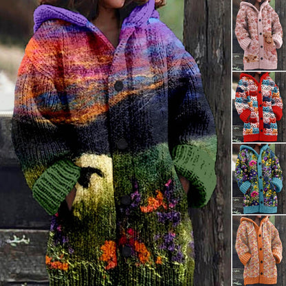 【S~6XL】🥰2025 νέο στυλ άνετο ρετρό γυναικείο πουλόβερ ζακέτα