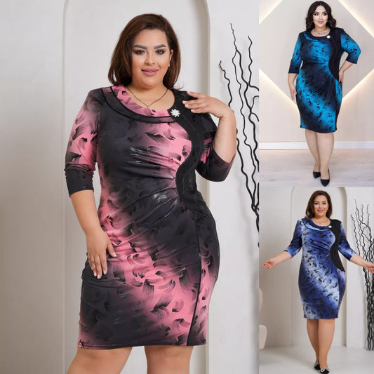 👗💥【S-5XL】Nové elegantné gradientné šaty na jeseň a zimu