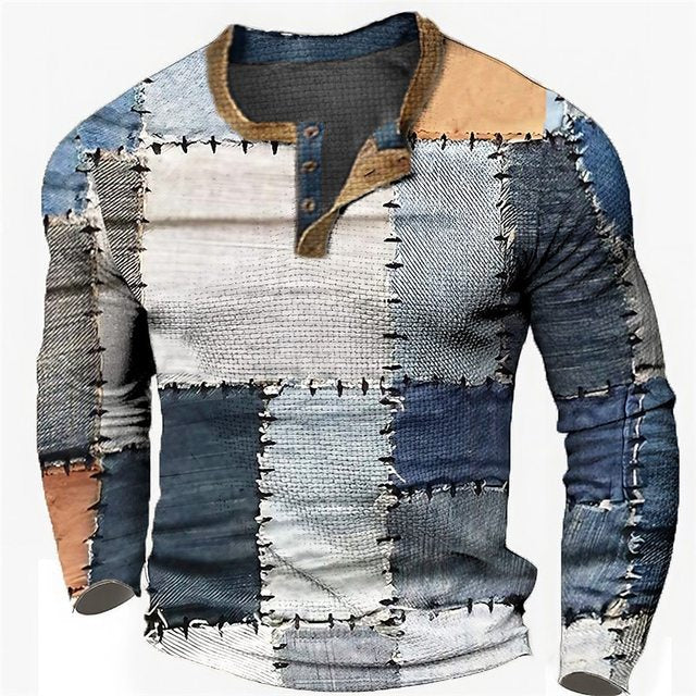 🔥🔥【Jesenný nový štýl – ZĽAVA 50%】Pánske polo tričko s dlhým rukávom a potlačou – Veľkosti S-4XL