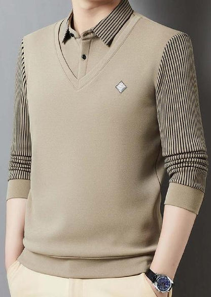 🔥 Εποχιακή προσφορά -50% 【M-4XL】👔 Ανδρικό premium κασμιρένιο ζεστό σετ μπλούζας με μακριά μανίκια