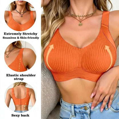 😍50% de descuento 【Paquete de 3】Sujetador de una pieza sin aros para mujer❤️【40-95 kg】