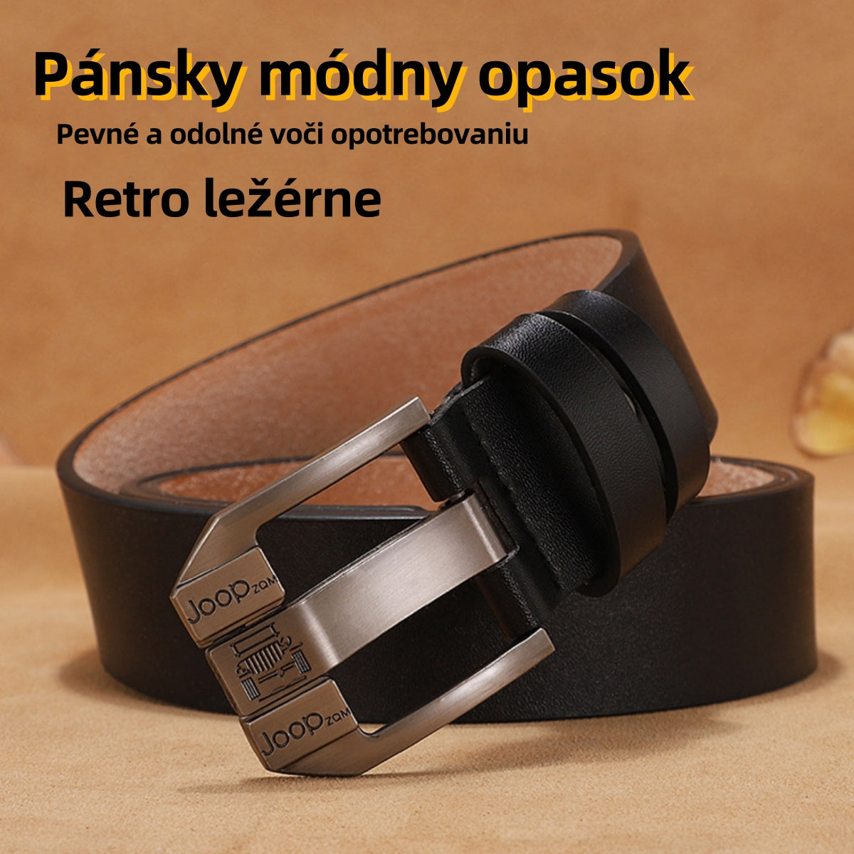 🔥💥 Špičkový retro pánsky opasok, jednoduchá a módna pracka, výberová hovädzia koža, pevný a odolný