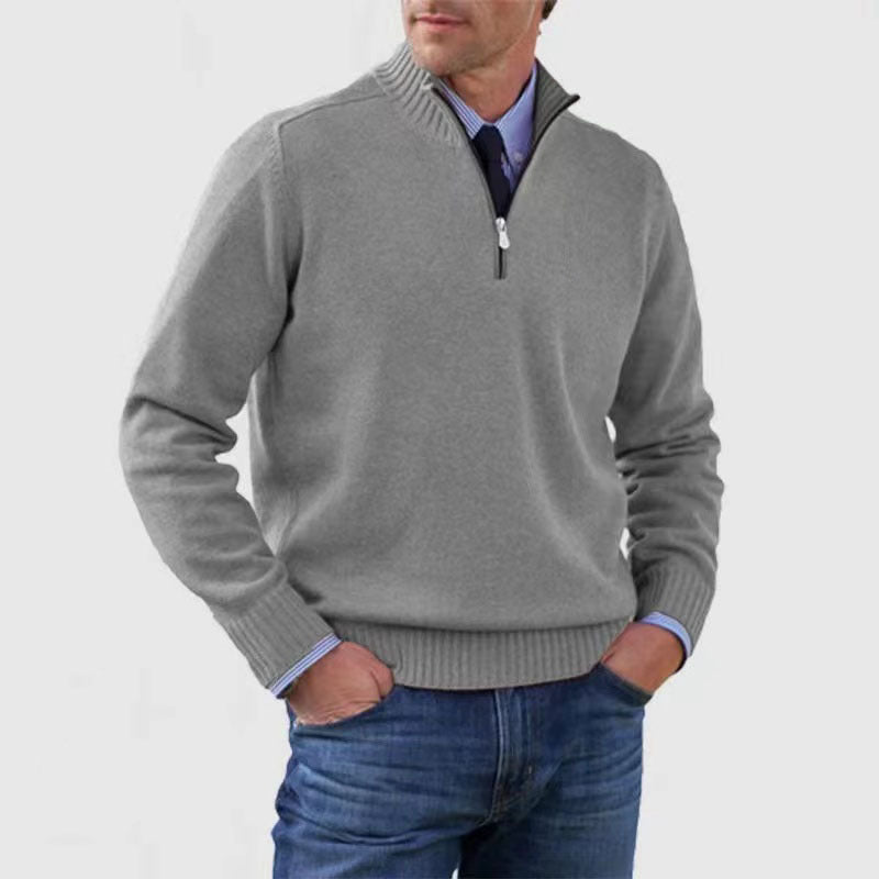【L-5XL】Μοντέρνο ζεστό πουλόβερ με φερμουάρ για το φθινόπωρο και τον χειμώνα