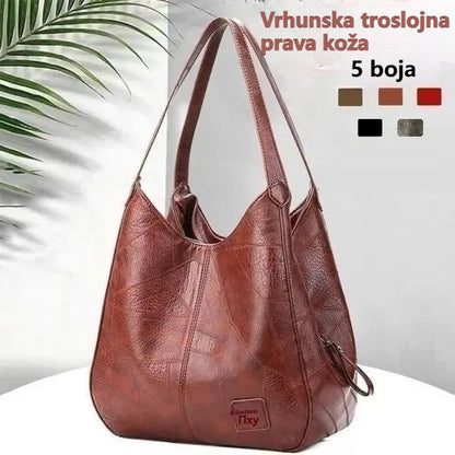 👜2025 nova torba za rame od prave kože, ručno izrađena, moderna i svestrana