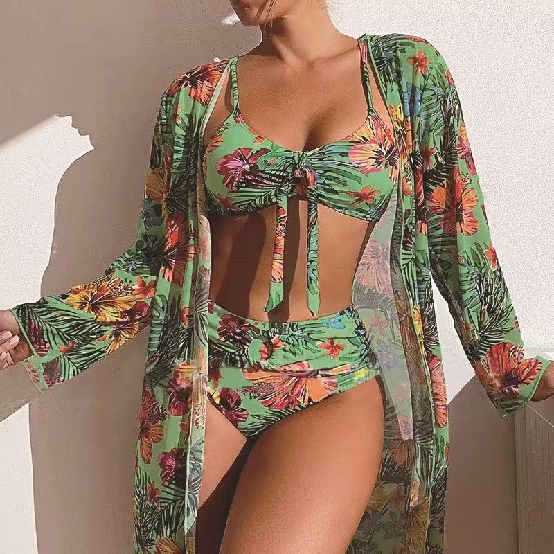 👙☀️【S-2XL】【Komplet treh kosov】Novi komplet kopalk 2026【Bikini + zaščitna majica pred soncem】