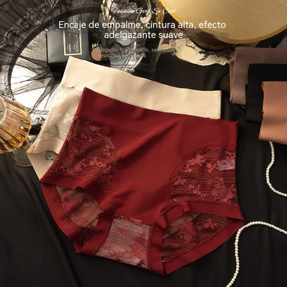 Conjunto de cinco piezas de bragas de encaje sin costuras de alta elasticidad para mujer, con funciones de control de abdomen, levantamiento de glúteos y levantamiento de glúteos.