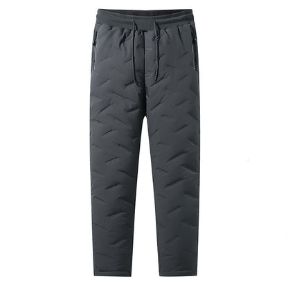 [L-7XL, 45-125kg] Zimný fleece a hrubé nohavice z jahňacej vlny, voděodolné, teplé a pohodlné