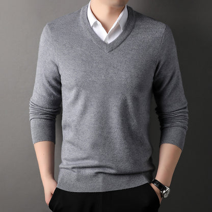 【M-4XL】👔Męski zimowy nowy gruby sweter z dekoltem w serek, warstwa bazowa
