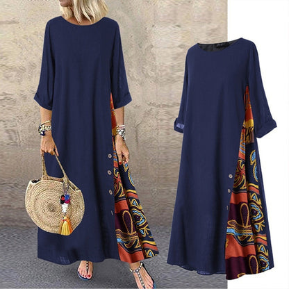 👗👗【Horúci výpredaj】🤩✨💕[M-5XL] Nové letné ľanové retro šaty – mäkké a príjemné na dotyk