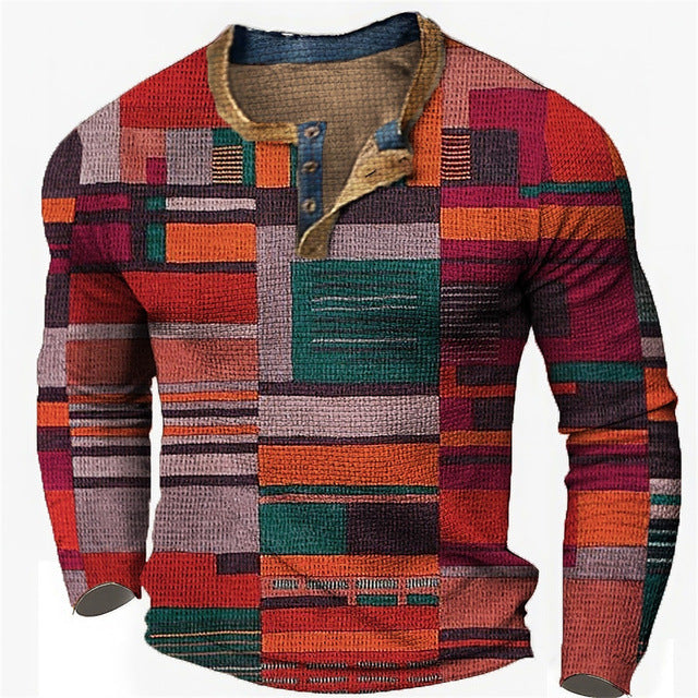 🔥🔥【Jesenný nový štýl – ZĽAVA 50%】Pánske polo tričko s dlhým rukávom a potlačou – Veľkosti S-4XL