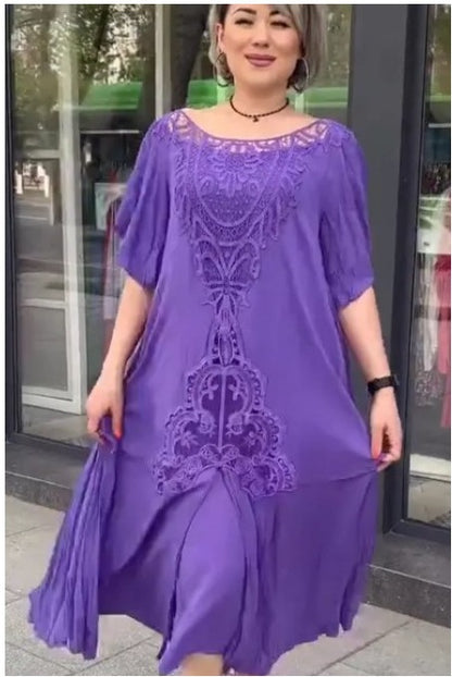 ❤️【S-5XL】Nowa, wysokiej jakości sukienka damska, w dużym rozmiarze, wygodna i luźna🔥Idealnie pasuje do każdego typu sylwetki👌