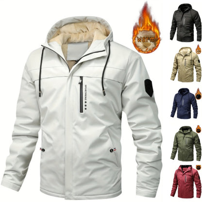 Novo za zimu 2025: Muška vunena jakna s kapuljačom, prikladna za aktivnosti na otvorenom, vodootporna.