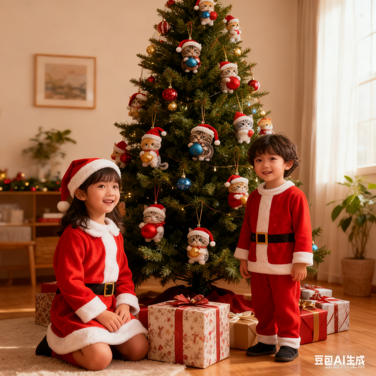 🔥🐈【Compre 5 y obtenga 5 gratis】🎄10 piezas😻 Adornos para árbol de Navidad de gatitos. Adornos colgantes para gatos.