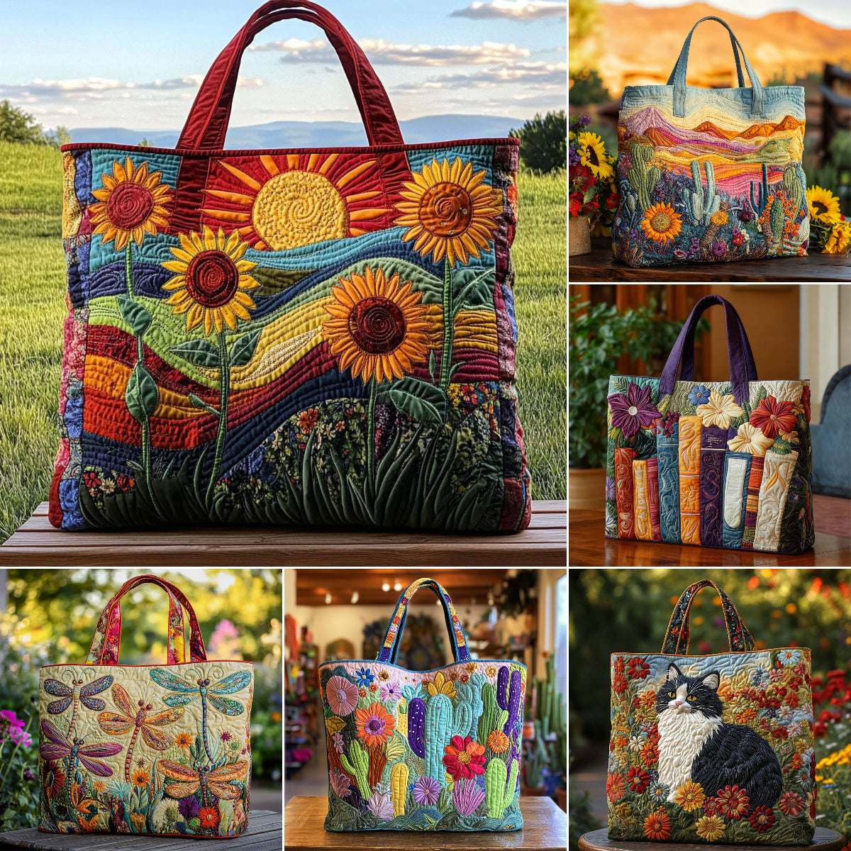 🔥👜Bolsa de mano con diseño floral personalizado (Disponible en 3 tamaños)