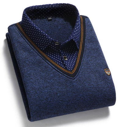 👔 [M-4XL] Nowa męska koszula dzianinowa z aksamitu na jesień/zimę