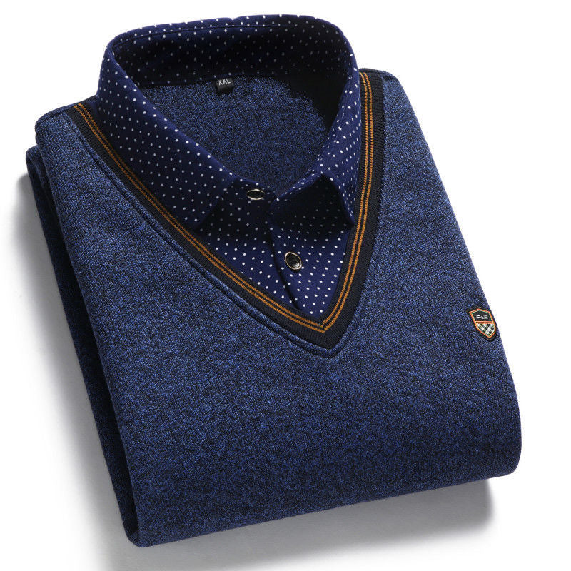 👔 [M-4XL] Ανδρικό πλεκτό πουκάμισο Plus Velvet για Πύκνωση Διατηρήστε ζεστό