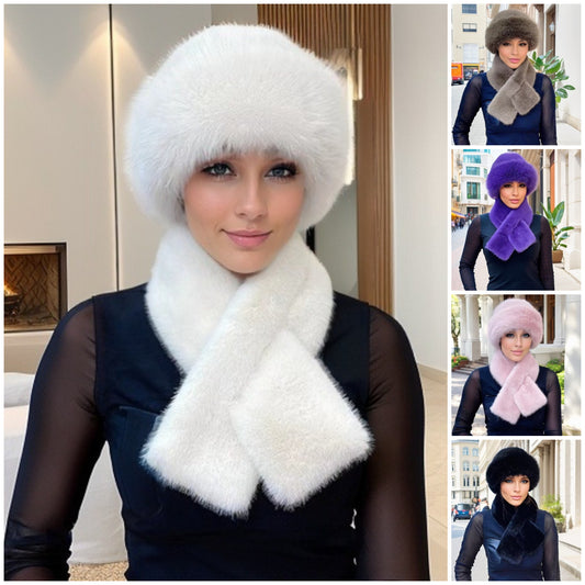 🔥【Αγοράστε 1 πάρε 1 δωρεάν】Ζεστό και ανθεκτικό στον άνεμο [Μοντέρνο χειμωνιάτικο κασκόλ + βελούδινο καπέλο]