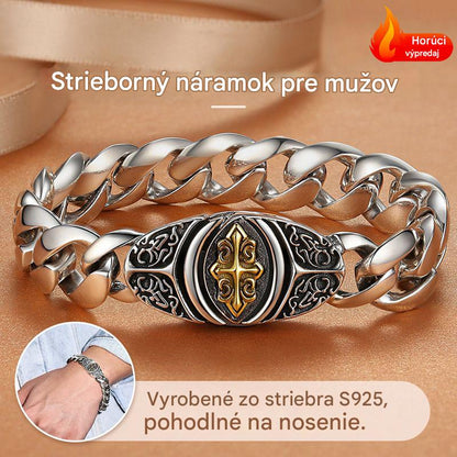 🔥【Horúci výpredaj】🔥Pánska personalizovaná luxusná retro široká plochá retiazka s krížom a kvetom
