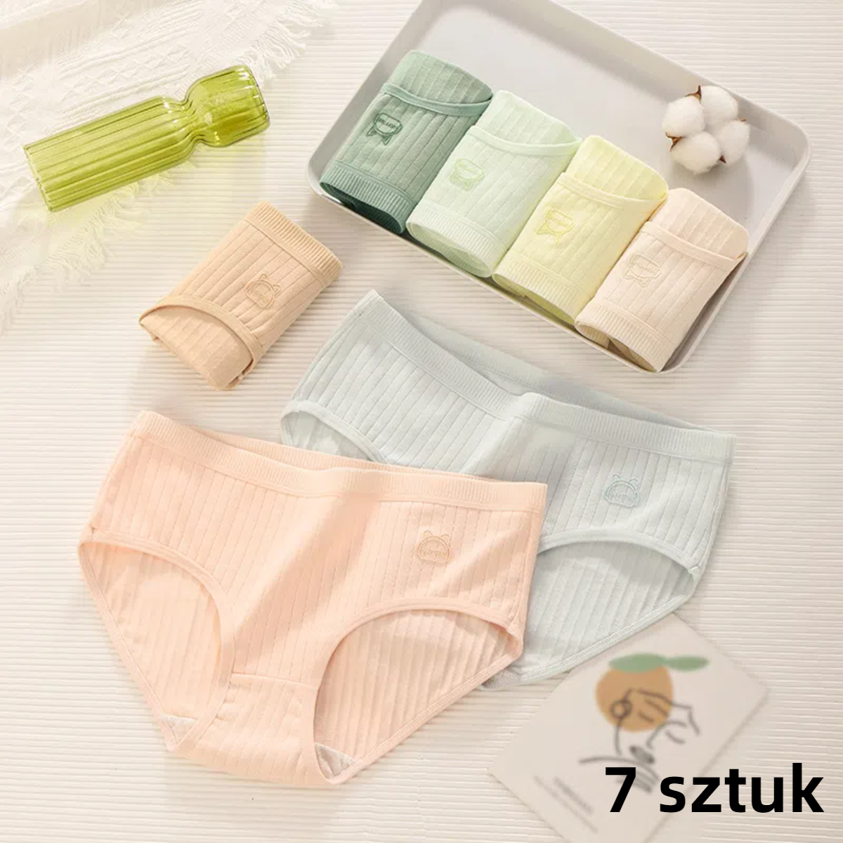 💓(7/14 piezas) Último día con 50% de descuento - Ropa interior femenina antibacteriana sencilla y avanzada con cintura alta, para mujeres de 70 a 180 kg